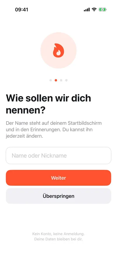 MaxxLevel App — Einrichtung: Name oder Nickname festlegen