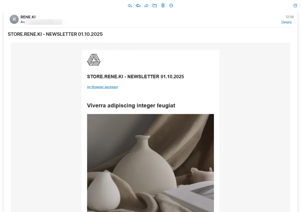 Automated newsletter from blog and shop – with n8n and Listmonk — The result: the newsletter in the inbox