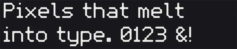 TypeGrid: eigene Pixel-Schriften gestalten, direkt im Browser. — Mit Rundung und flüssigen Verbindungen: Die Pixel fließen ineinander